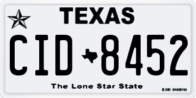 TX license plate CID8452