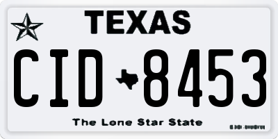 TX license plate CID8453