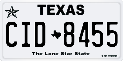 TX license plate CID8455