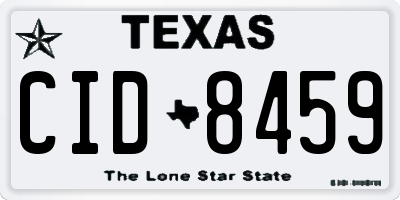 TX license plate CID8459