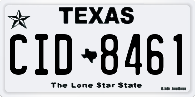 TX license plate CID8461