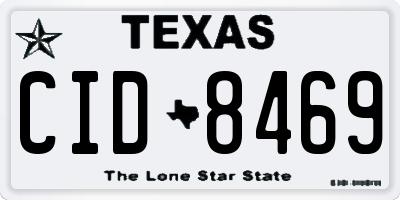 TX license plate CID8469
