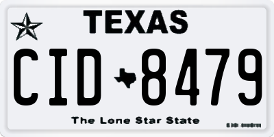 TX license plate CID8479