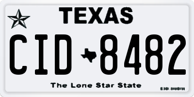 TX license plate CID8482