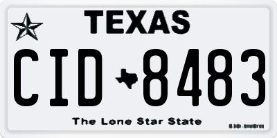 TX license plate CID8483