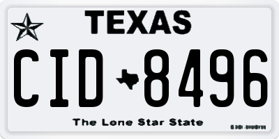 TX license plate CID8496