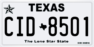 TX license plate CID8501