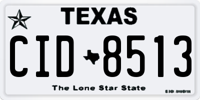 TX license plate CID8513