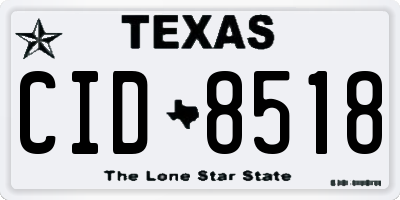 TX license plate CID8518