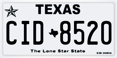 TX license plate CID8520