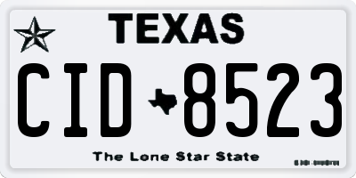 TX license plate CID8523