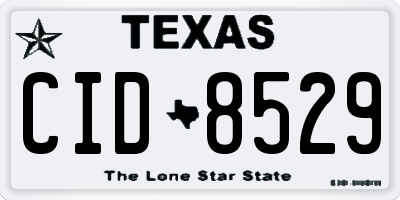TX license plate CID8529