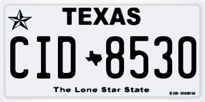 TX license plate CID8530
