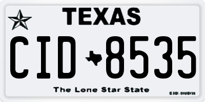 TX license plate CID8535
