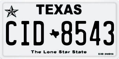 TX license plate CID8543