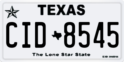 TX license plate CID8545