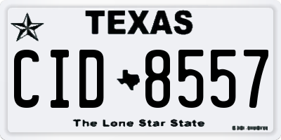 TX license plate CID8557