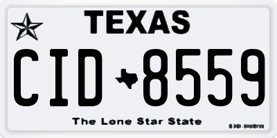 TX license plate CID8559