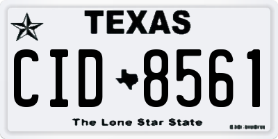 TX license plate CID8561