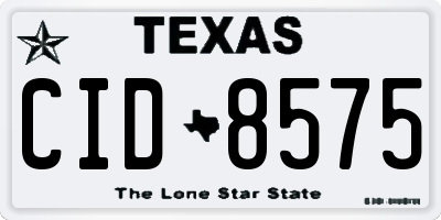 TX license plate CID8575