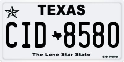 TX license plate CID8580