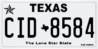 TX license plate CID8584