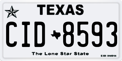 TX license plate CID8593