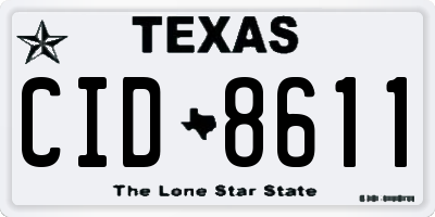 TX license plate CID8611