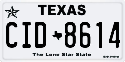 TX license plate CID8614