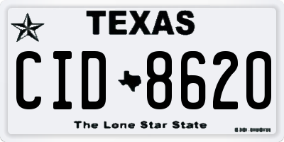 TX license plate CID8620