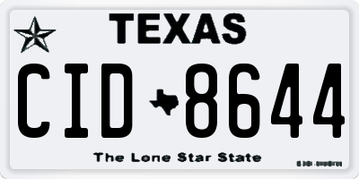 TX license plate CID8644