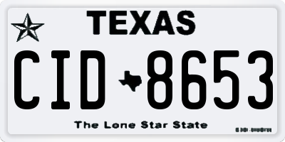 TX license plate CID8653