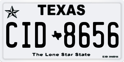 TX license plate CID8656