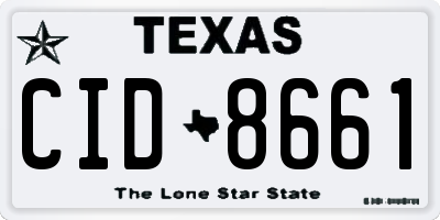 TX license plate CID8661