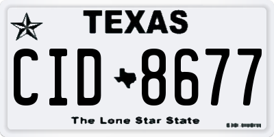 TX license plate CID8677
