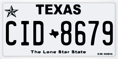 TX license plate CID8679