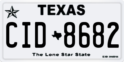 TX license plate CID8682