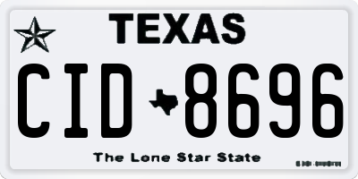 TX license plate CID8696