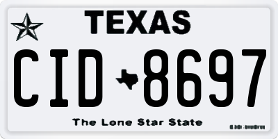 TX license plate CID8697