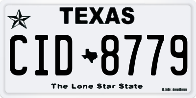 TX license plate CID8779