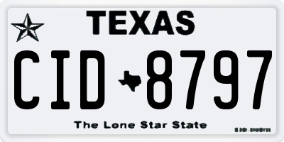 TX license plate CID8797