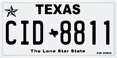 TX license plate CID8811