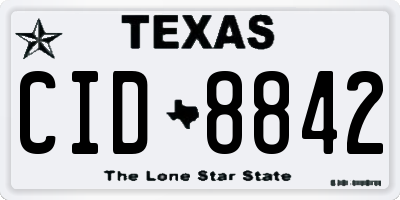 TX license plate CID8842