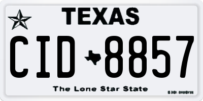 TX license plate CID8857