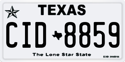 TX license plate CID8859