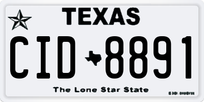 TX license plate CID8891