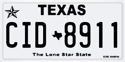 TX license plate CID8911