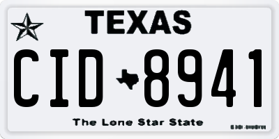 TX license plate CID8941