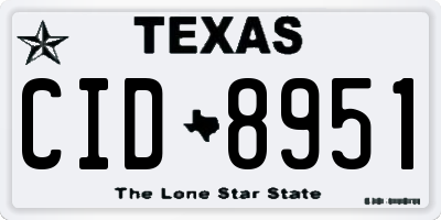 TX license plate CID8951