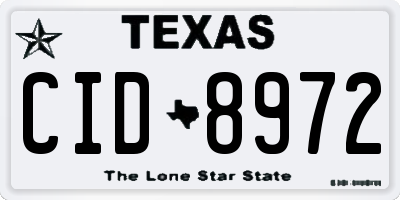 TX license plate CID8972